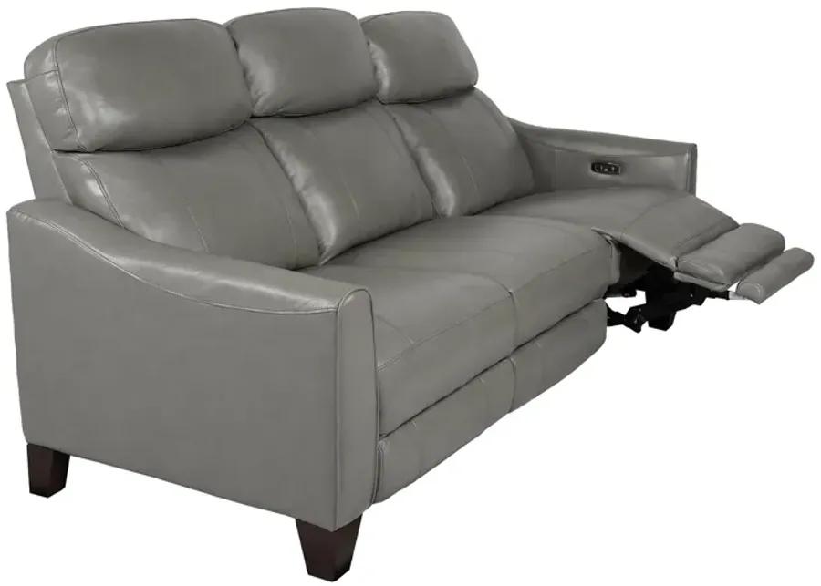 Milos 83" Zero Gravity Power Reclining Sofa in Light Gray Leather