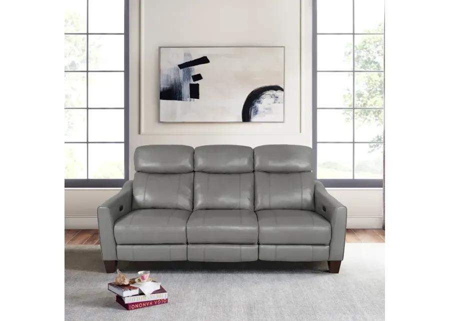 Milos 83" Zero Gravity Power Reclining Sofa in Light Gray Leather