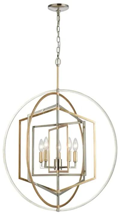 Geosphere 27" Wide 5-Light Chandelier - Polished Nickel