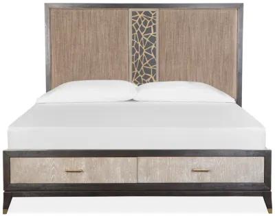 Ryker Complete Cal. King Panel Storage Bed w/Upholstered Headboard