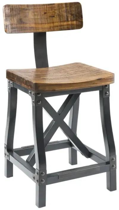 INK+IVY Lancaster Amber Counter Stool with Back