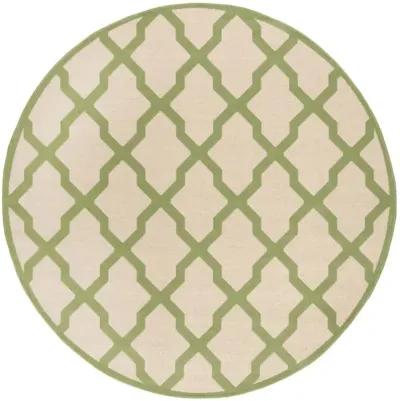 LINDEN 122 Collection LND122V-6R Cream / Olive 6'-7" X 6'-7" Round