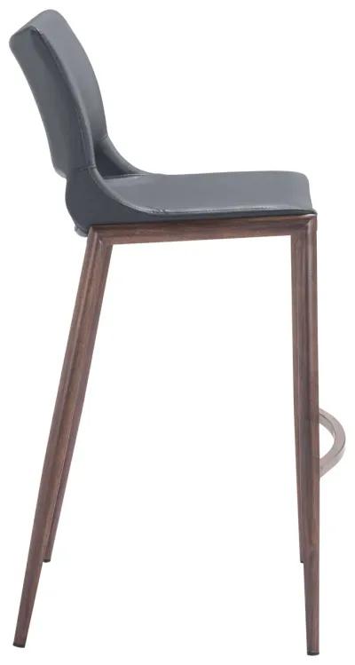 Ace Barstool (Set of 2) Dark Gray & Walnut