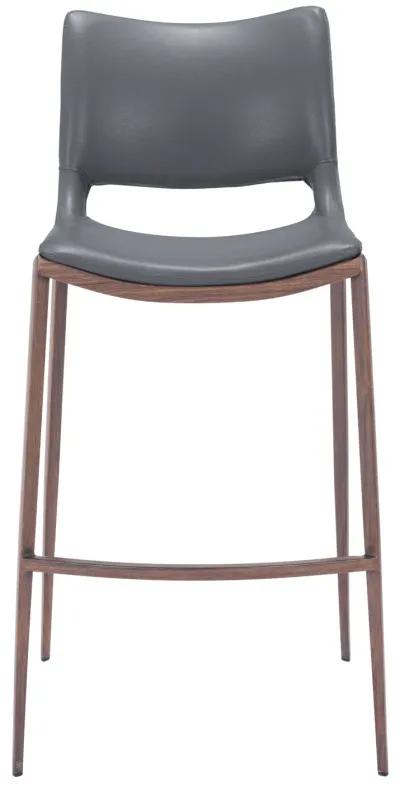 Ace Barstool (Set of 2) Dark Gray & Walnut