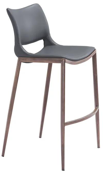 Ace Barstool (Set of 2) Dark Gray & Walnut