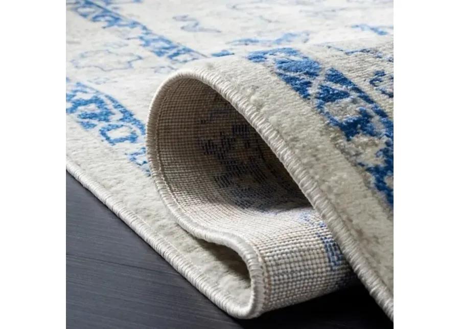 Brentwood 852 Beige / Blue 2' X 8' Runner Powerloomed Rug