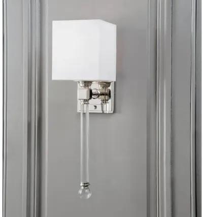 Crystal Tail Polished Nickel Sconce