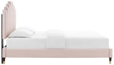 Elise King Performance Velvet Platform Bed