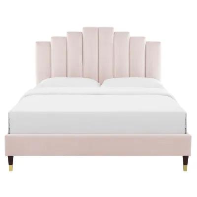 Elise King Performance Velvet Platform Bed