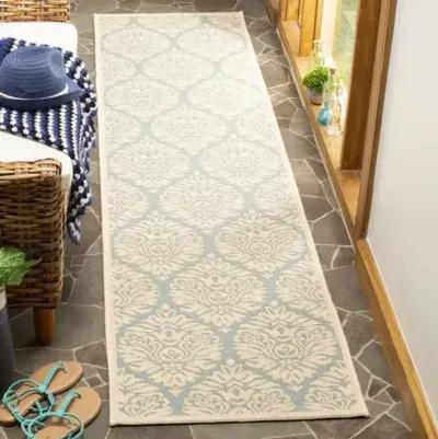 LINDEN 135 Collection LND135K-28 Aqua / Cream 2'-2" X 8'