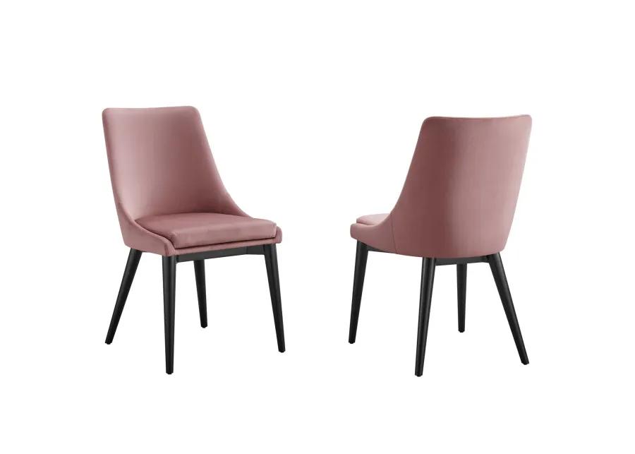 Viscount Accent Performance Velvet Dining Chairs - Set of 2