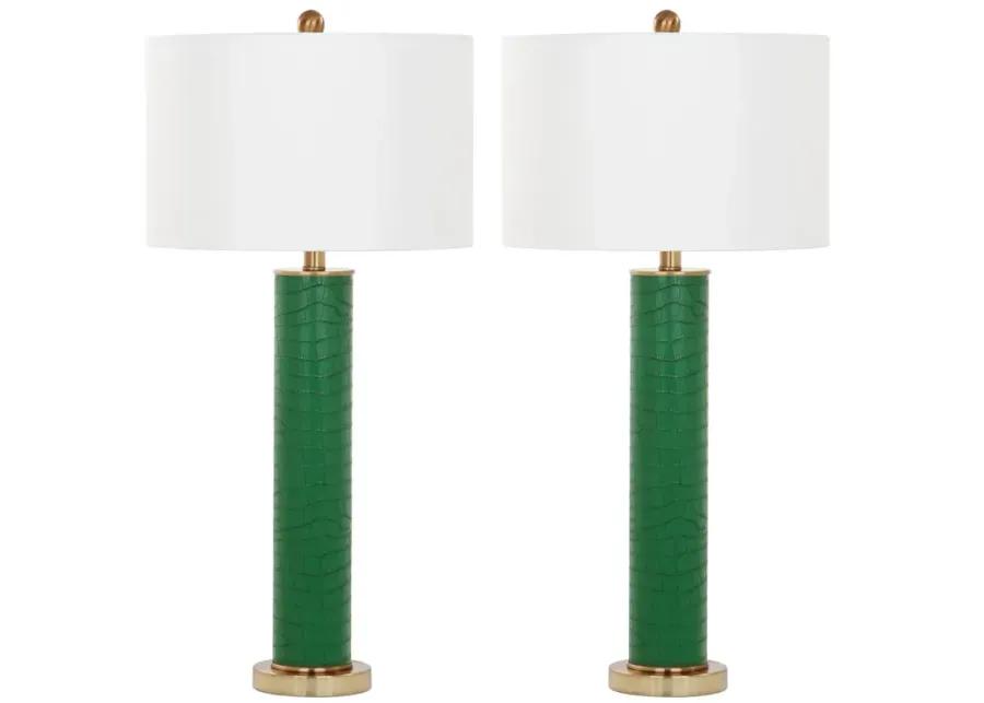 Ollie 31.5-Inch H Faux Alligator Table Lamp - Set of 2