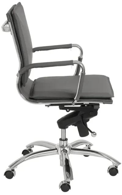 Gunar Pro Low Back Office Chair in Gray with Chromed Steel Base