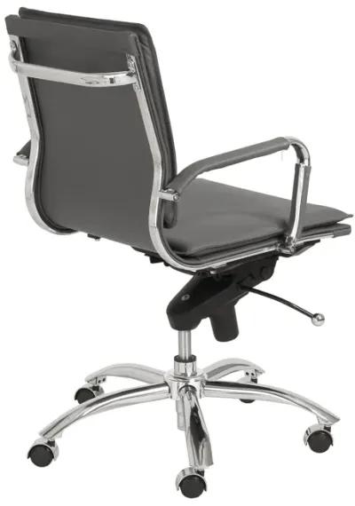 Gunar Pro Low Back Office Chair in Gray with Chromed Steel Base