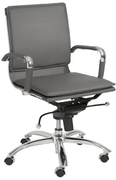 Gunar Pro Low Back Office Chair in Gray with Chromed Steel Base