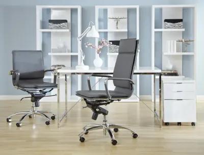 Gunar Pro Low Back Office Chair in Gray with Chromed Steel Base