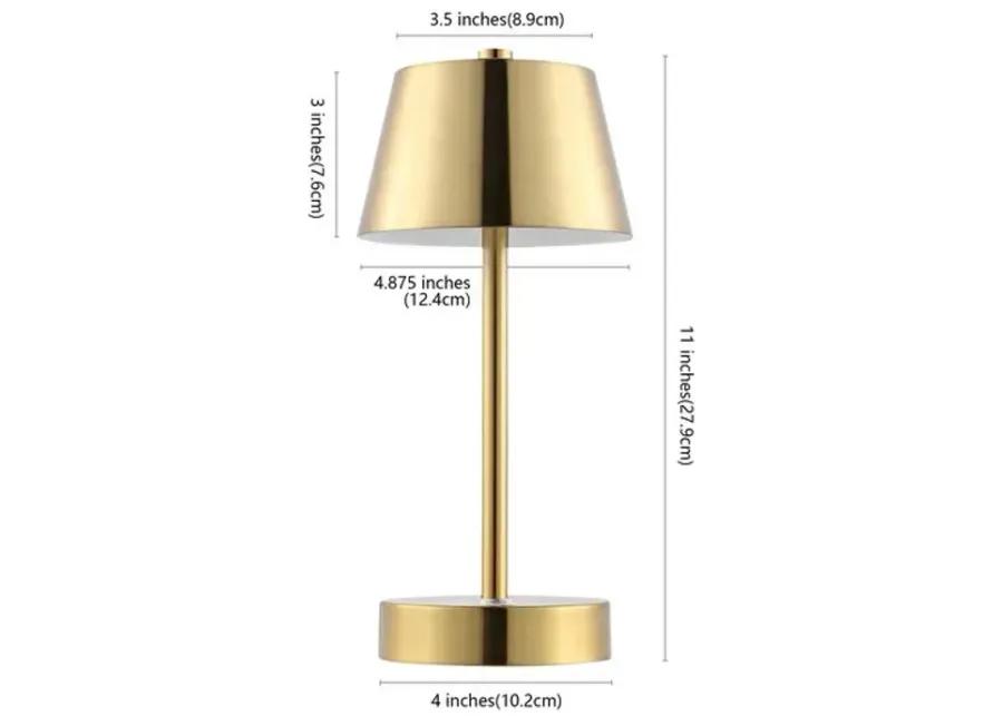 LAITA, 11 INCH, BRASS, IRON, RECHARGEABLE LED TABLE LAMP?