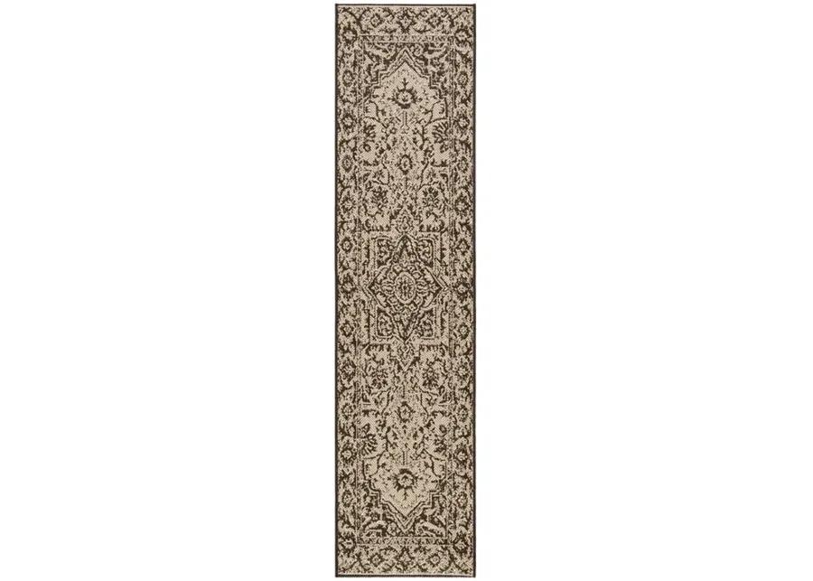 Safavieh BEACH HOUSE Collection BHS139U-212 Creme / Brown 2'-2" X 12'