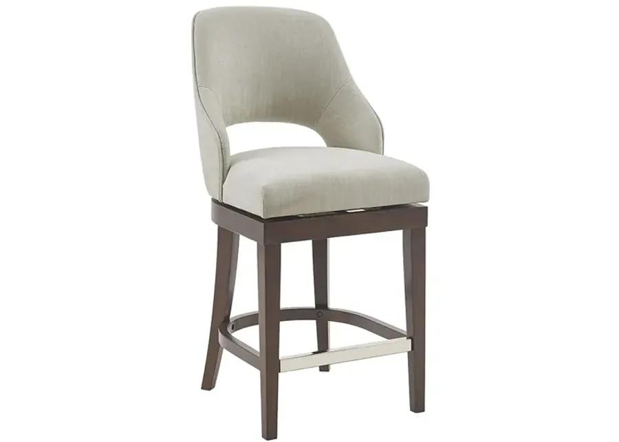 Madison Park Jillian Cream Counter Stool with Swivel Seat