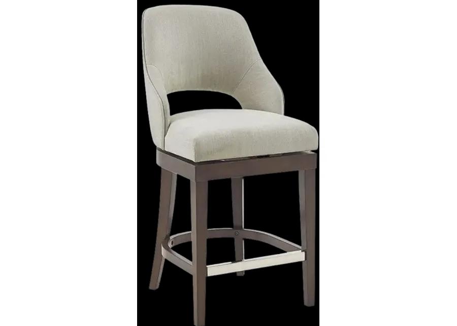 Madison Park Jillian Cream Counter Stool with Swivel Seat