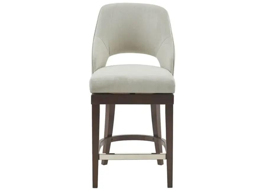 Madison Park Jillian Cream Counter Stool with Swivel Seat