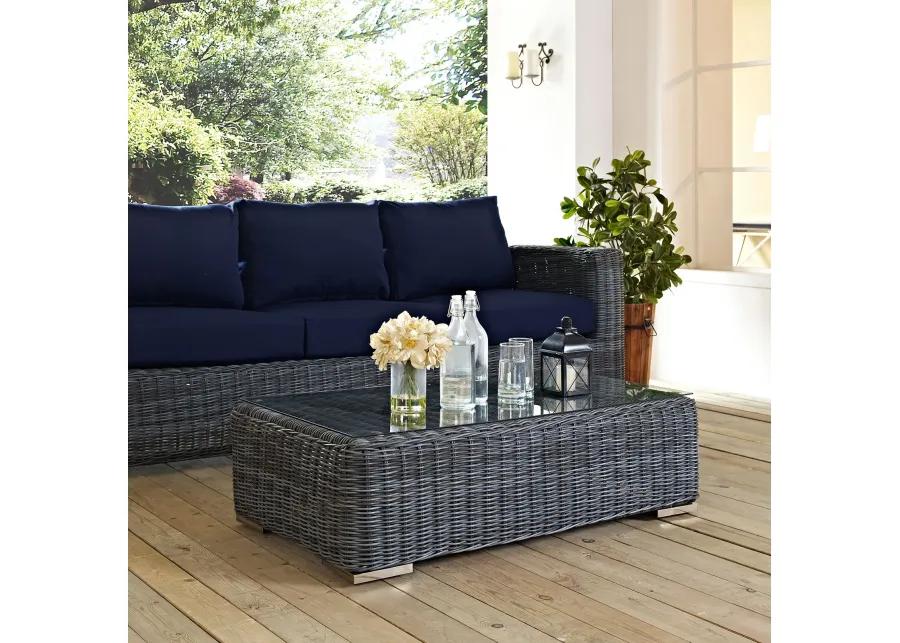 Summon Outdoor Patio Glass Top Coffee Table