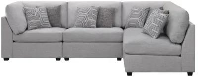 Cambria 4-piece Upholstered Modular Sectional Grey