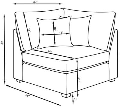 Cambria 4-piece Upholstered Modular Sectional Grey