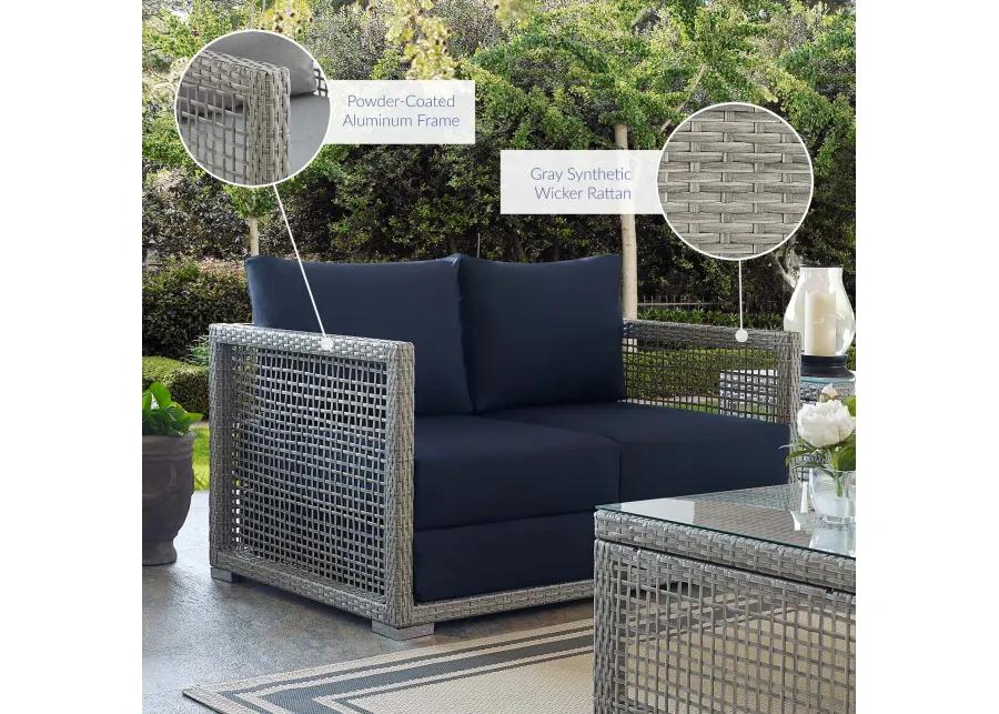 Aura Outdoor Patio Wicker Rattan Loveseat