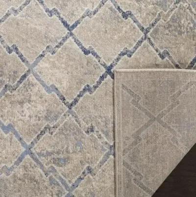 Brentwood 809 Light Grey / Blue 2' X 6' Runner Powerloomed Rug