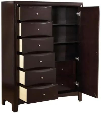 Phoenix 6-drawer Door Chest Deep Cappuccino