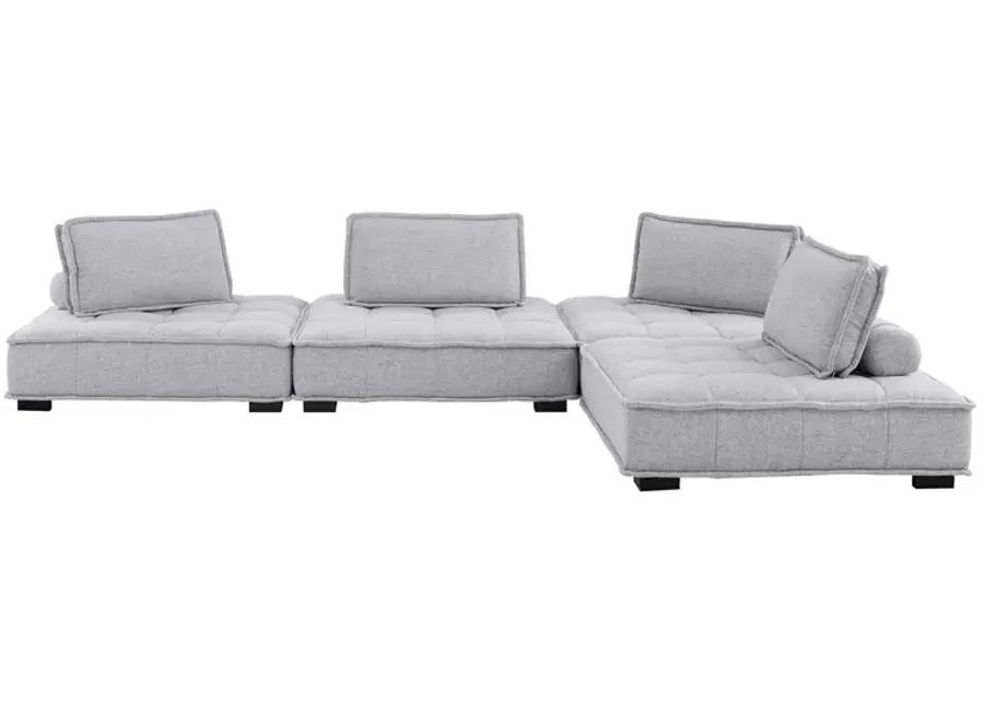 Saunter Tufted Fabric Fabric 4-Piece Sectional Sofa