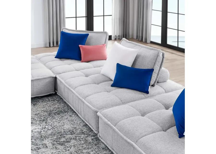 Saunter Tufted Fabric Fabric 4-Piece Sectional Sofa