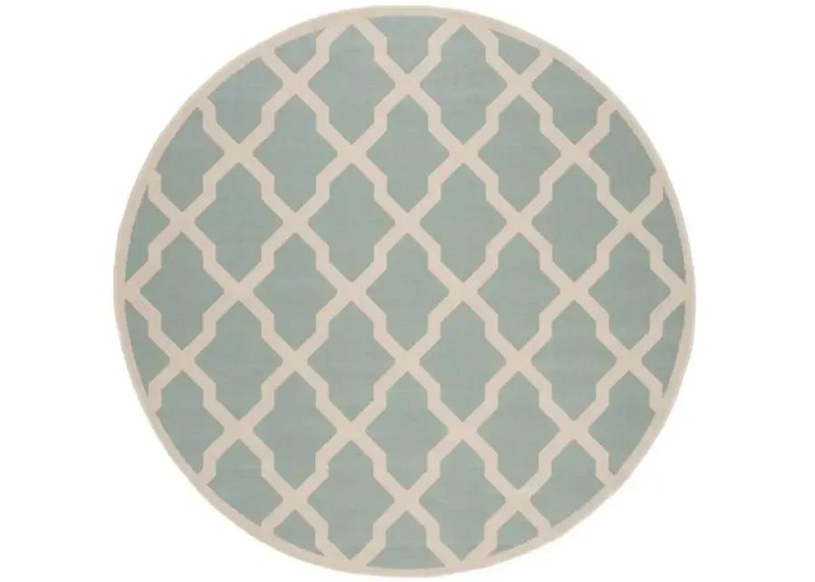 Safavieh BEACH HOUSE Collection BHS122K-6R Aqua / Cream 6'-7" X 6'-7" Round