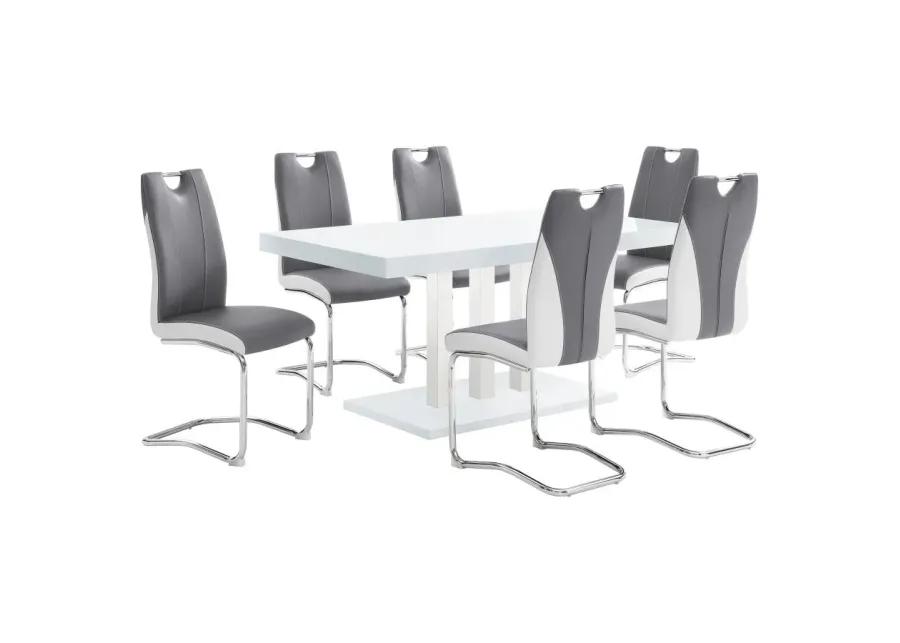 Brooklyn Upholstered Side Chairs with S-frame (Set of 4) Grey and White