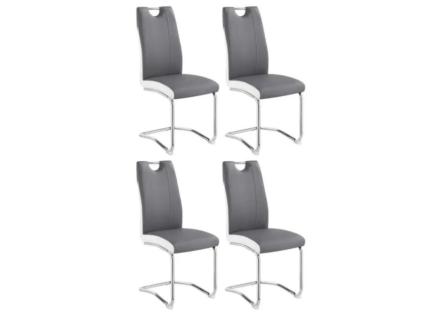 Brooklyn Upholstered Side Chairs with S-frame (Set of 4) Grey and White