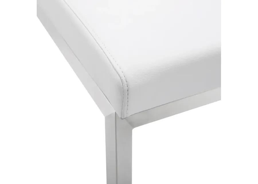 parma white stainless steel counter stool - set of 2