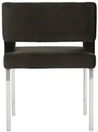 raffia dining chair, black, stainless steel legs