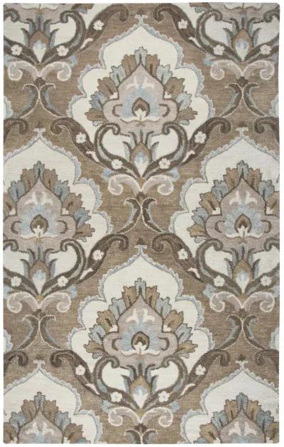 Leone Mocha Medallion Wool 9'x12' Rectangle Rug