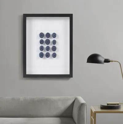 Martha Stewart Indigo Shells Blue Framed Sea Urchin Shadow Box Wall Decor