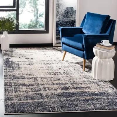 ADIRONDACK Contemporary Gold / Navy 9' X 12' Powerloomed Rug