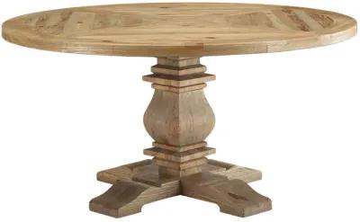 Column 59" Round Pine Wood Dining Table