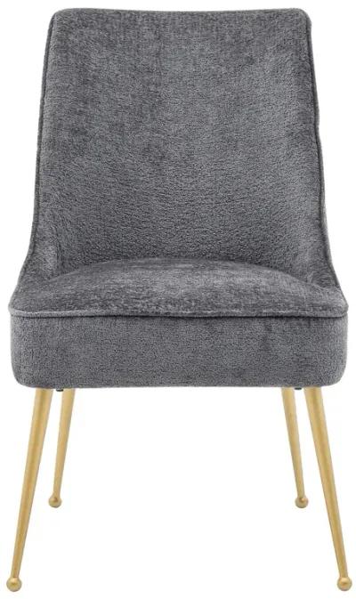 Cedric  Fabric Dining Side Chair Gold Legs, Opus Gray