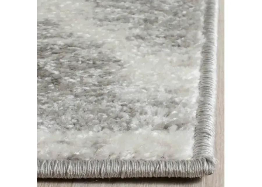 Adirondack Contemporary Silver / Ivory 6' X 9' Powerloomed Rug