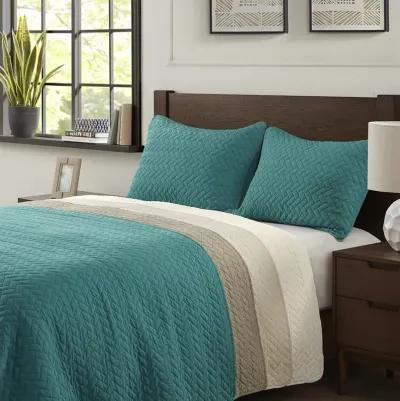 Hampton Hill Velvet Touch Linen 3 Piece Luxurious Oversized Quilt Set