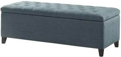 Madison Park Shandra Blue Tufted Top Soft Close Storage Bench