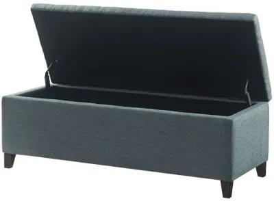 Madison Park Shandra Blue Tufted Top Soft Close Storage Bench