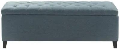 Madison Park Shandra Blue Tufted Top Soft Close Storage Bench