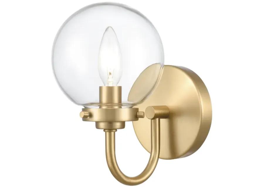 Fairbanks 8.5'' High 1-Light Sconce - Brushed Gold and Clear