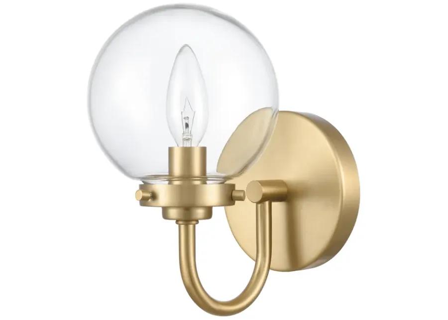 Fairbanks 8.5'' High 1-Light Sconce - Brushed Gold and Clear